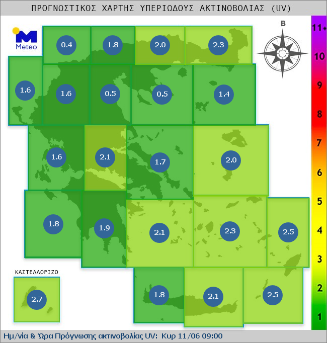 UV map of Greece