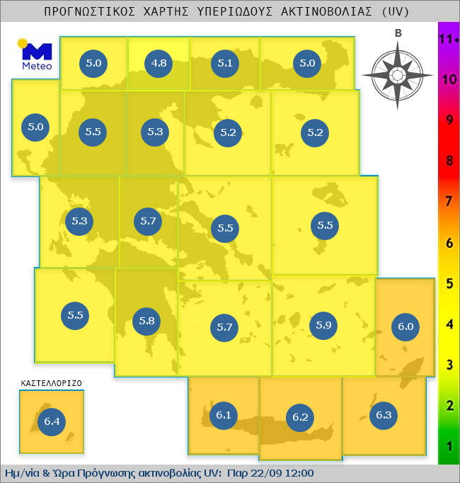 UV map of Greece