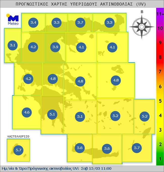 UV map of Greece