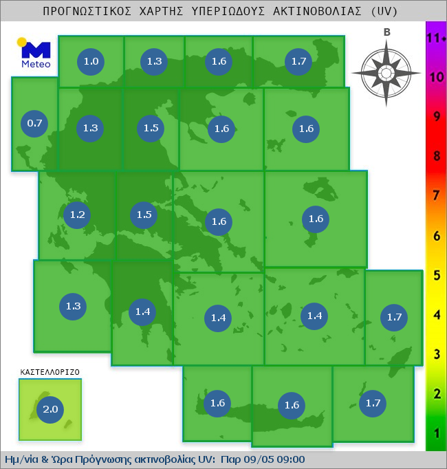 UV map of Greece