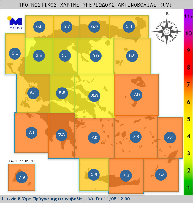 UV map of Greece