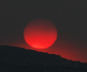 Σούρουπο στην Αθήνα υπό τους κανπούς της φωτιάς στα Ψαχνά Ευβοίας, δεν είναι ο πλανήτης Αρης , είναι ο Ηλιος...!