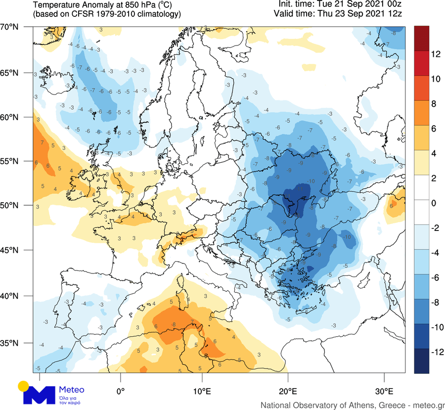 Greece Weather Temperature to sharply plunge much below seasonal average